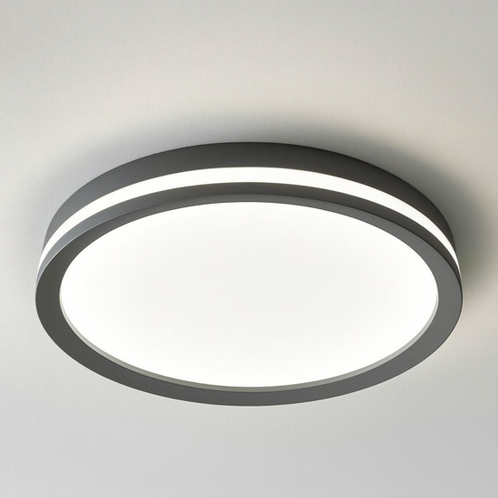 Top light area plafoniera da ufficio moderno rotonda antracite led biemissione 37w cct