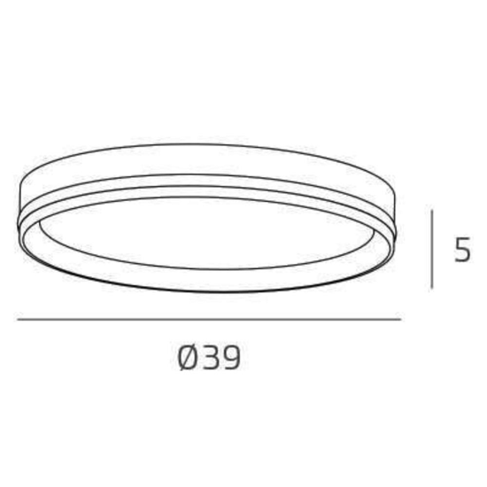 Top light area plafoniera da ufficio moderno rotonda antracite led biemissione 37w cct