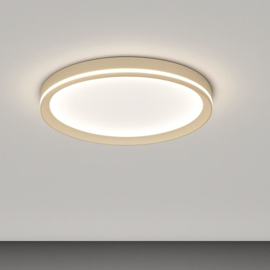 Plafoniera top light area sabbia led 37w cct biemissione rotonda per soggiorno