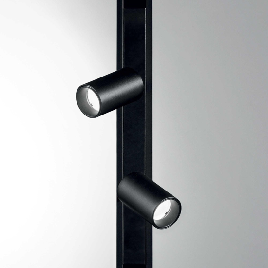 Ideal lux ego track double faretti nero orioentabile per binario led 4000k