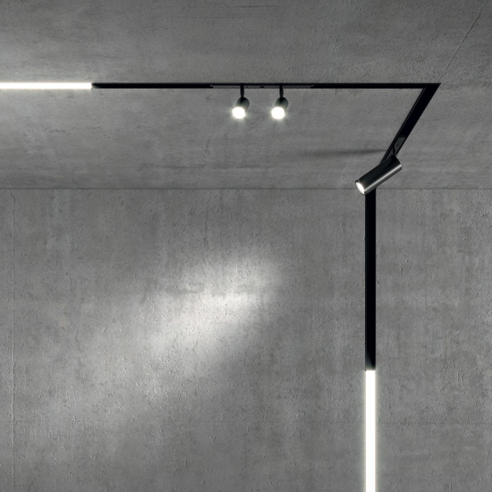 Ideal lux ego track double faretti nero orioentabile per binario led 4000k