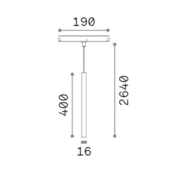 Ego pendant ideal lux lampada a sospesione per binario led 5,5w 3000k nero