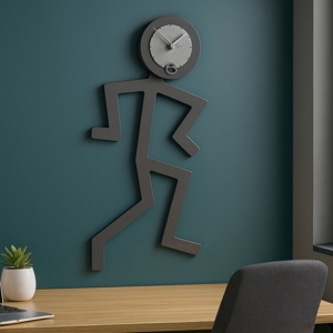 Orologio moderno da parete legno colore grigio quarzo