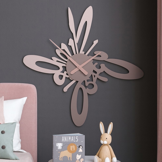 Armonico orologio moderno da parete legno colore grigio prugna