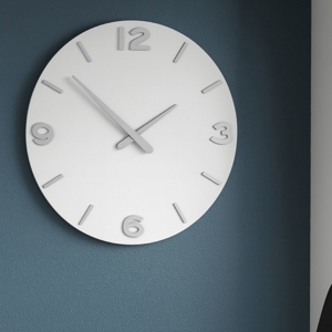 Smarty orologio da parete moderno rotondo legno bianco grigio