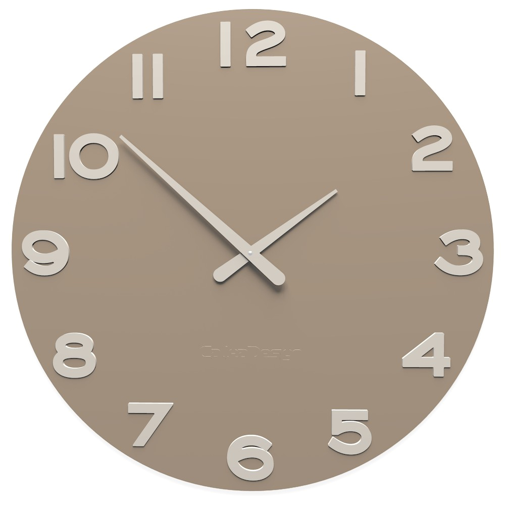 Orologio Da Parete Moderno Tondo Legno Colore Caffelatte - 10A7