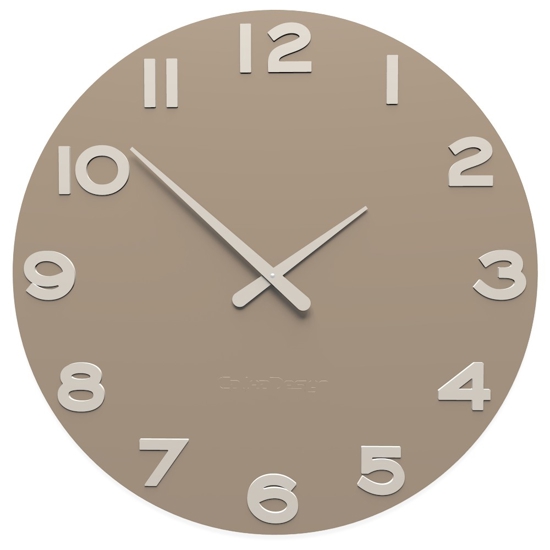 Orologio da parete moderno tondo legno colore caffelatte