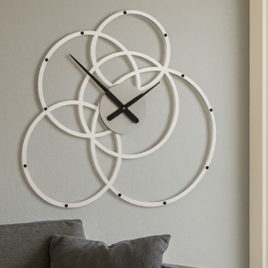 Visualizza i dettagli per Black hole bianco grigio orologio da parete moderno cerchi 59x56 Black hole bianco grigio orologio da parete moderno cerchi 59x56