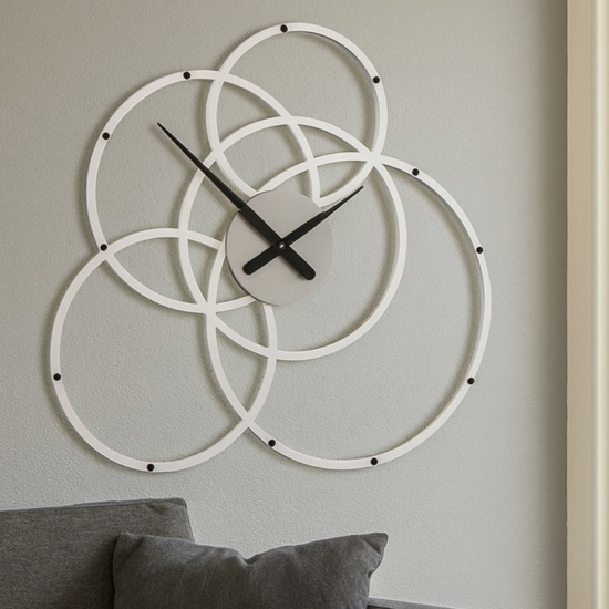 Black hole bianco grigio orologio da parete moderno cerchi 59x56 