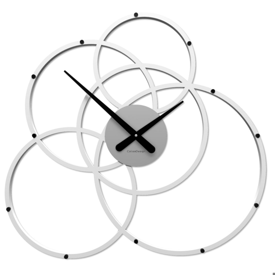 Black hole bianco grigio orologio da parete moderno cerchi 59x56 