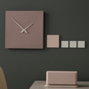 Design kubo grande orologio da parete moderno legno grigio prugna