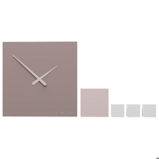 Design kubo grande orologio da parete moderno legno grigio prugna  Design kubo grande orologio da parete moderno legno grigio prugna