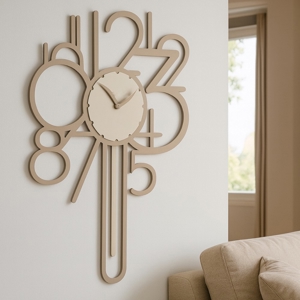 Joseph orologio a pendolo moderno da parete legno caffelatte