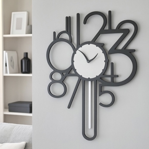 Visualizza i dettagli per Orologio a pendolo da parete moderno legno nero Orologio a pendolo da parete moderno legno nero