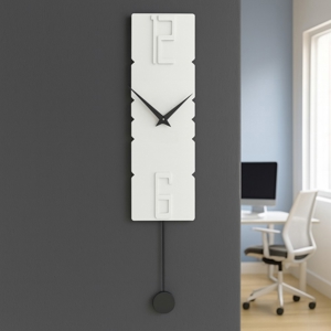 Orologio a pendolo da parete moderno legno bianco 