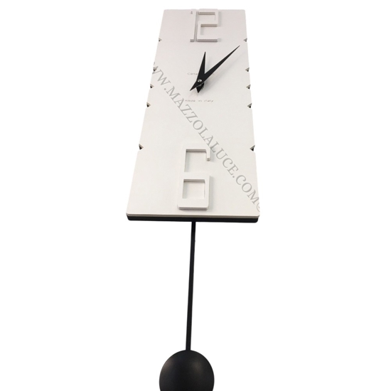 Orologio a pendolo da parete moderno legno bianco 