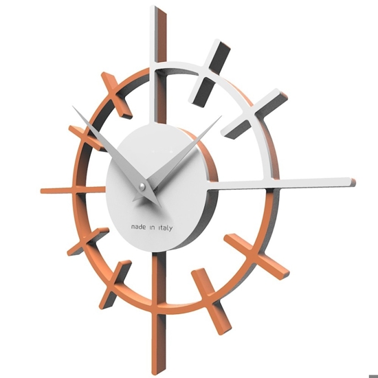Orologio da parete tondo legno colore terracotta