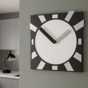 Visualizza i dettagli per Orologio da parete nero bianco in legno moderno Orologio da parete nero bianco in legno moderno