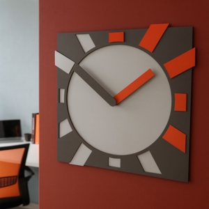 Visualizza i dettagli per Orologio da parete quadrato arancione design moderno giappone Orologio da parete quadrato arancione design moderno giappone