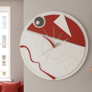 Art-o orologio da parete moderno rubino bianco grigio in legno