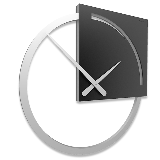 Orologio da parete rotondo moderno legno nero grigio