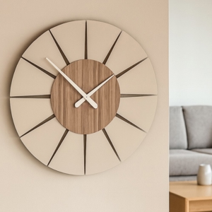 Orologio da parete noce canaletto moderno rotondo