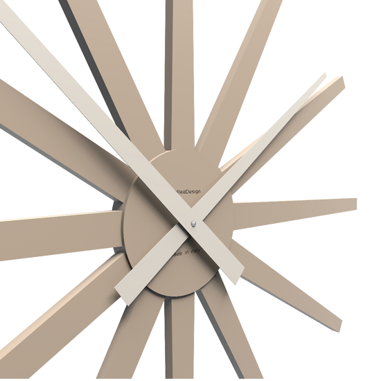 Orologio da muro moderno frizz 81cm in legno caffelatte