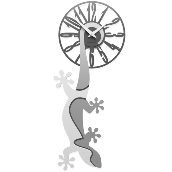 Geko orologio moderno da parete legno grigio e bianco