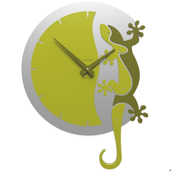 Orologio moderno da parete legno colore verde cedro