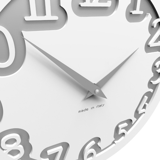 Orologio moderno rotondo da parete legno bianco