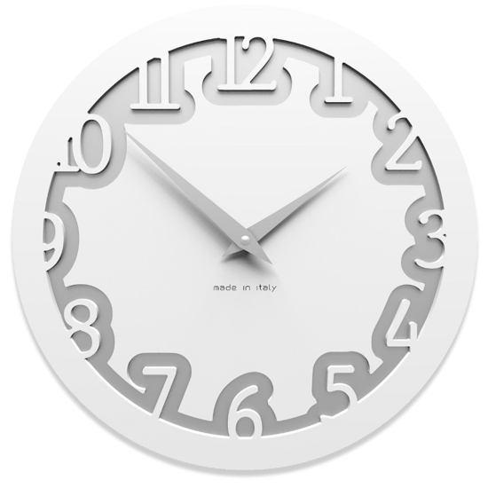 Orologio moderno rotondo da parete legno bianco