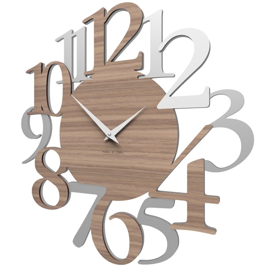 Orologio da parete numeri moderni legno noce canaletto