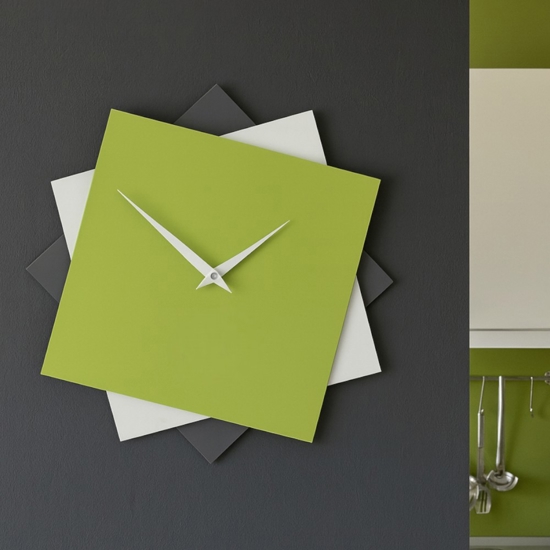 Orologio da parete design moderno verde mela originale