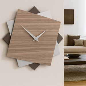 Visualizza i dettagli per Orologio a muro moderno noce canaletto Orologio a muro moderno noce canaletto