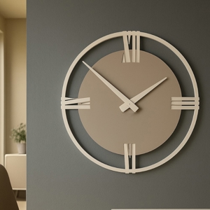 Visualizza i dettagli per Orologio da parete moderno 30cm caffelatte design rotondo Orologio da parete moderno 30cm caffelatte design rotondo