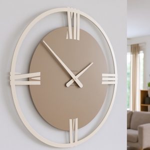 Visualizza i dettagli per Sirio orologio da parete grande design moderno caffelatte Sirio orologio da parete grande design moderno caffelatte