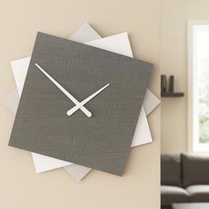 Foy orologio grande da parete 60cm bianco radica grigia
