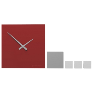 Visualizza i dettagli per Orologio da parete design moderno legno colore rubino Orologio da parete design moderno legno colore rubino