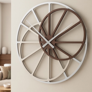 Orologio grande 95cm da parete moderno rovere wenge rotondo design originale