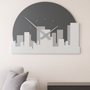 Orologio moderno da parete legno bianco grigio