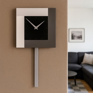 Orologio da parete a pendolo moderno stripes nero