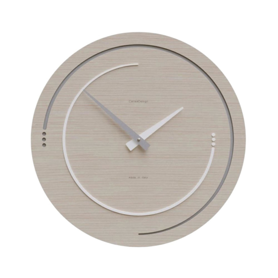 Orologio da parete moderno legno rotondo rovere e bianco Orologio da parete moderno legno rotondo rovere e bianco