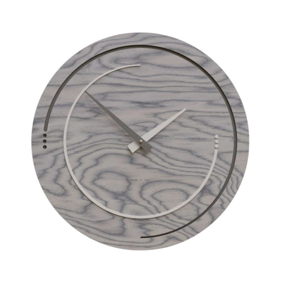 Orologio in legno moderno design rotondo grigio