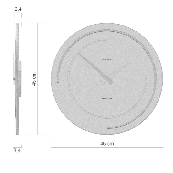 Orologio in legno moderno design rotondo grigio