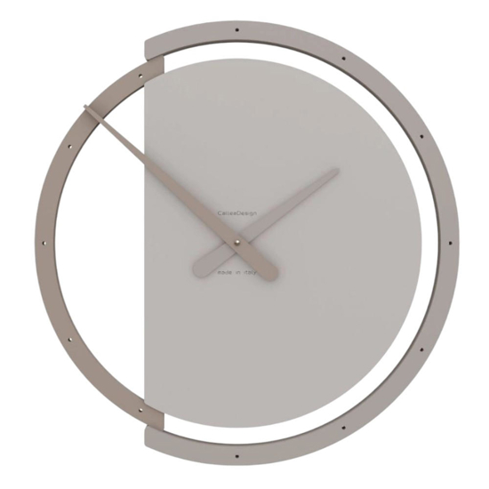 Orologio da parete rotondo design moderno tortora e caffelatte Orologio da parete rotondo design moderno tortora e caffelatte