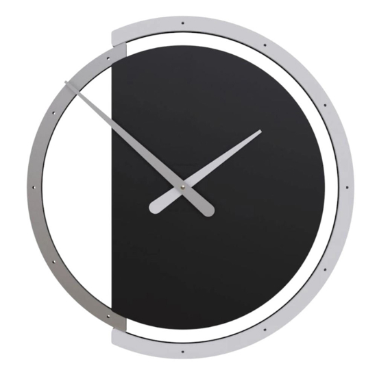 Orologio in legno da parete rotondo nero 45cm