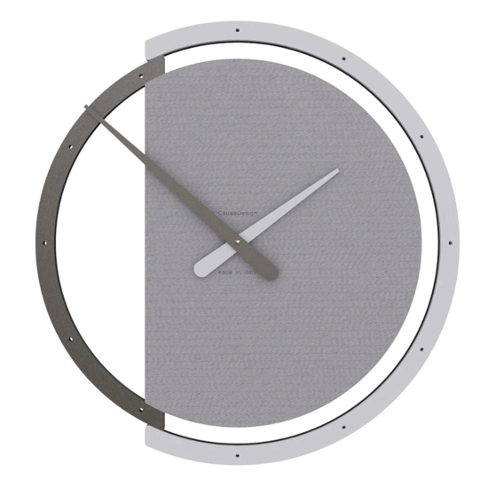 Orologio rotondo da parete design curvo grigio moderno