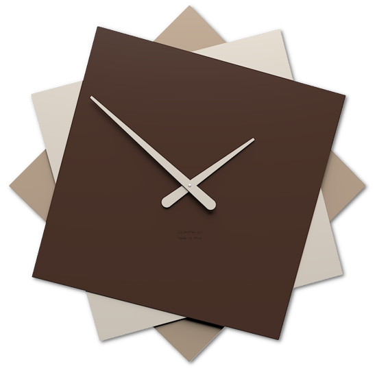 Grande orologio design da parete 60cm cioccolato