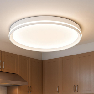 Plafoniera moderna rotonda bianca biemissione led 37w cct top light area