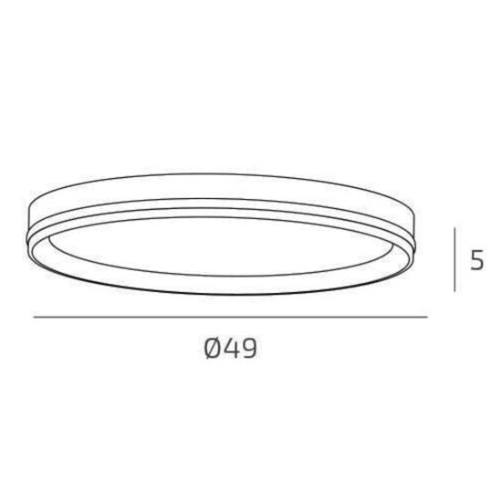 Top light area plafoniera moderna rotonda antracite led 44w cct per cucina